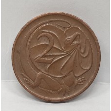 AUSTRALIA 1977 . TWO 2 CENTS COIN . FRILLED NECK LIZARD